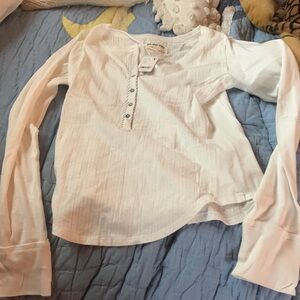 We the free Rosi Henley top, white sz l NWT